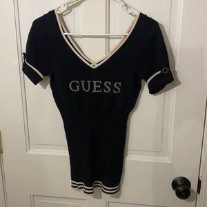 Black and White Guess shirt sleeved sweater SZ M
